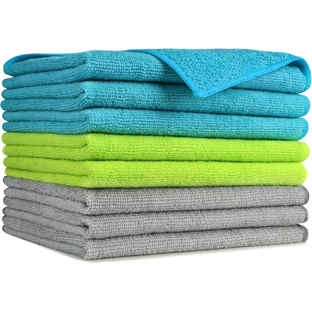 Microfiber Cleaning Cloth-8PK, Soft Microfiber Towels for Cars, Absorbent Cleani